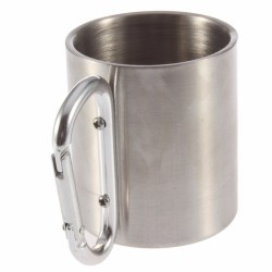 Stainless steel camping cup - mug - aluminum carabiner - 180mlOutdoor & Camping