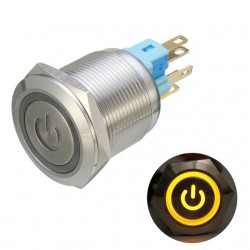 6 Pin 22mm 12V Led light metal push button latching switchSwitches