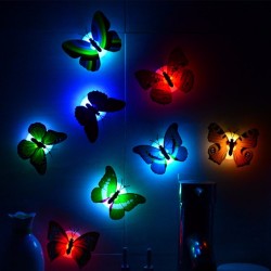 Colorful Artificial Butterfly LED Night Light Lamp Wall StickerWall lights