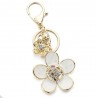 Daisy flower with pearl and crystal - keyringKeyrings