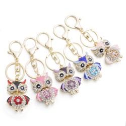 Crystal Owl Keychain KeyringKeyrings