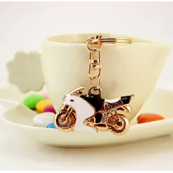 Motorcycle Enamel Crystal Keychain KeyringKeyrings