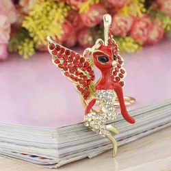 Crystal Catwoman with wings Keychain KeyringKeyrings