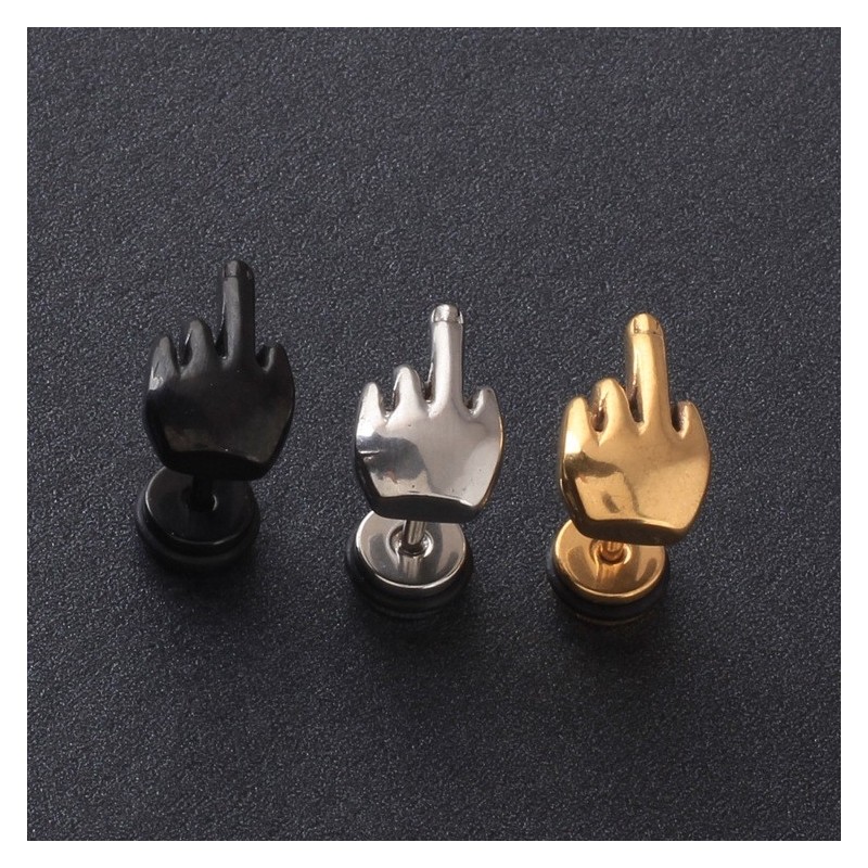 Middle finger earring - stainless steelEarrings