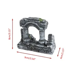 Aquarium Fish Tank Decoration Resin Rome Square Stone PillarsAquarium