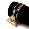 Crystal Egyptian Pyramid & Eye Pendant Necklace UnisexNecklaces