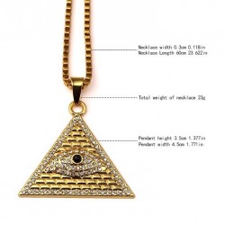 Crystal Egyptian Pyramid & Eye Pendant Necklace UnisexNecklaces