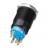 12V 5-pin 19mm metal push button - momentary power switch with LED - waterproof switch - BlackSwitches