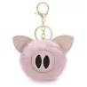 Fur pompom - piggy - keyringKeyrings