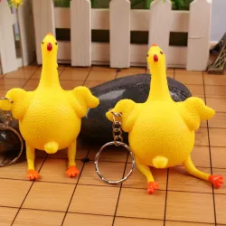Green dinosaur - beans - chicken - funny keyringKeyrings