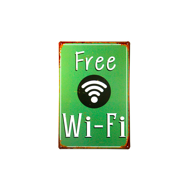 Vintage metal sign poster Free WifiPlaques & Signs