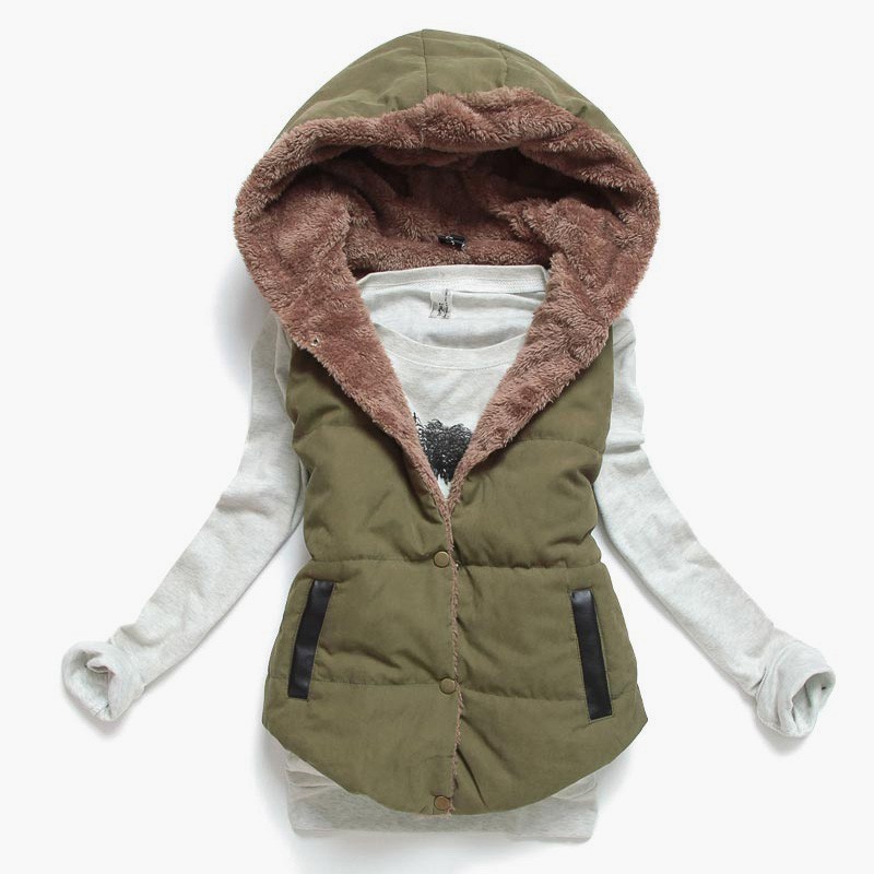 Slim-design warm jacket hooded vest bodywarmer cottonJackets