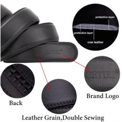 Genuine cowhide leather belt with automatic buckle beltBelts