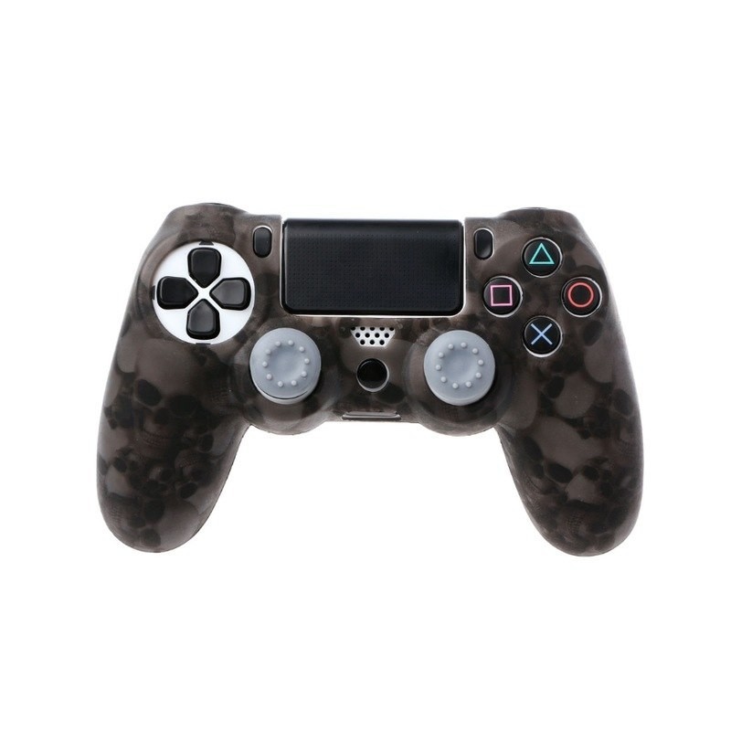 PS4 Pro Slim Controller skull silicone gamepad cover case & 2 joystick capsControllers