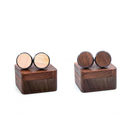 Vintage wooden round cufflinksCufflinks
