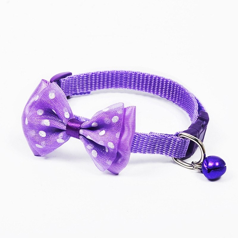 Adjustable pet collar with bowknot and bellCollars & Leads