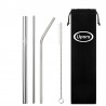 304 stainless steel - reusable drinking straws - set with brush & bagDrinkware