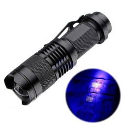 Zoomable UV LED flashlight torch - marker checker - fake money detectionTorches
