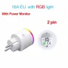 Wifi plug with power monitor - 16A EU RGB - wireless smart socket with voice control for Google Home AlexaPlugs