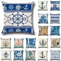 Anchor & boat - sea patterns - cushion cover - 43 * 43cmCushion covers