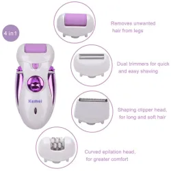 4 in 1 Rechargeable electric epilator - shaver - trimmerShaving