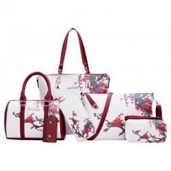 Leather bags with floral print - setSets