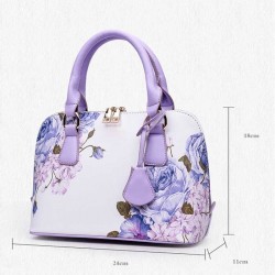 Leather bag with floral printHandbags