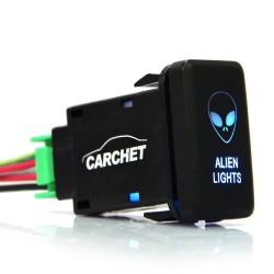 12V-24V SPST push button rocker switch - alien light for ToyotaLights & lighting