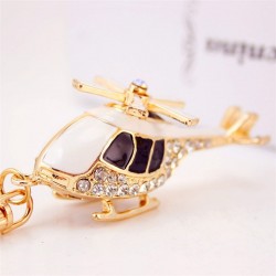 Crystal golden helicopter - keychainKeyrings