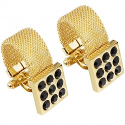 Luxury gold cufflinks with onyx stoneCufflinks