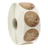 Thank you - natural kraft paper - round stickers 500 / 1000 piecesAdhesives & Tapes