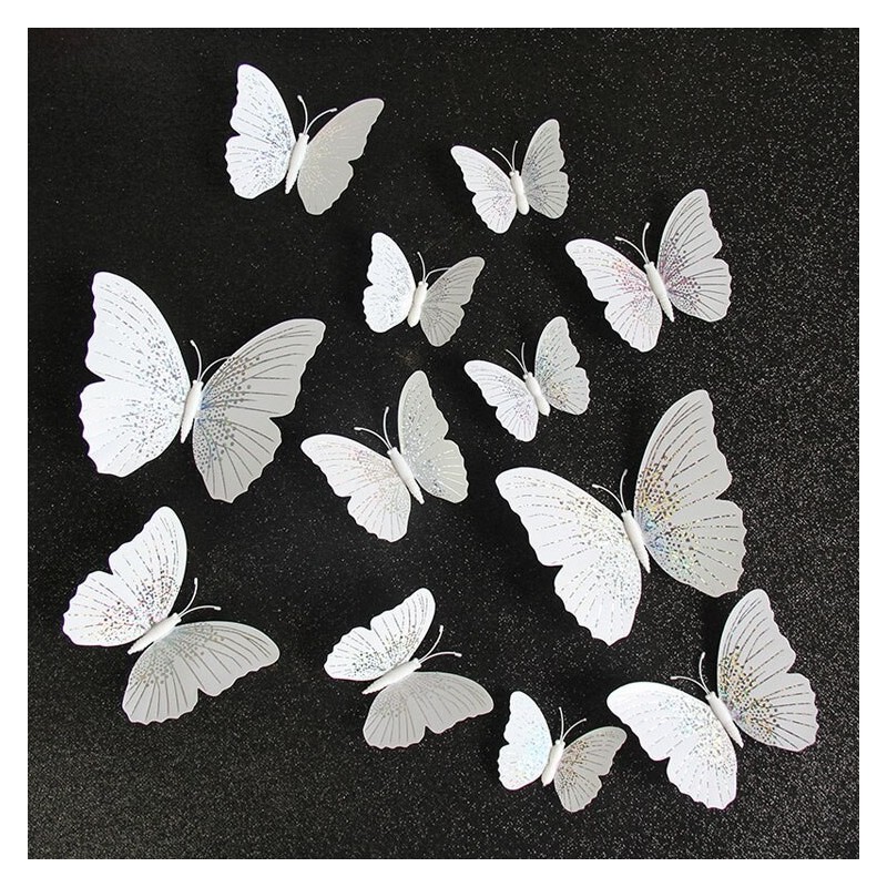 3D butterfly - wall sticker with magnet 12 piecesWall stickers