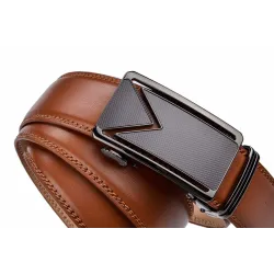 Genuine leather belt with automatic buckleBelts