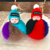 Sleeping baby doll - keychain with fur pompomKeyrings