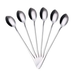 Stainless steel teaspoon with long handle for tea - coffee & desserts 6 piecesCutlery