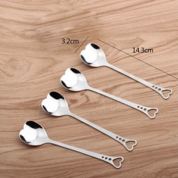 Heart shaped stainless steel teaspoons for tea & coffee & desserts 10 piecesCutlery