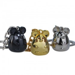 Metal keychain with a mouseKeyrings