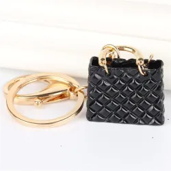 Crystal black handbag - keychainKeyrings