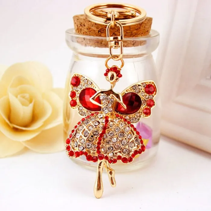 Crystal angel with wings - keyringKeyrings