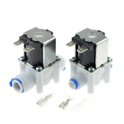 Plastic solenoid valve - 1/4"-3/8" hose pipe - quick connection RO water reverse osmosis systemPumps